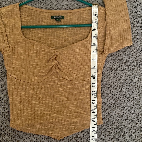 NWOT • Wild Fable • Tan Ruched Crop Top 🤎 - Picture 8 of 8
